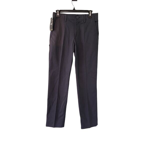 Lee Mens 30x30 Navy Extreme Motion Flat Front Slim Straight Pant Comfort Bottom - Picture 1 of 5